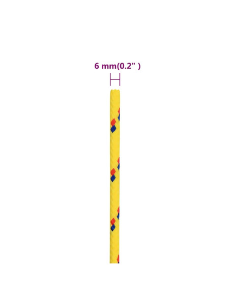 Corda per barca Gialla 6 mm 500 m in Polipropilene