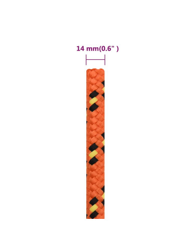 Corda per barca Arancione 14 mm 25 m in Polipropilene