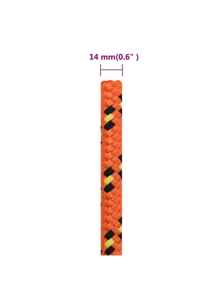 Corda per barca Arancione 14 mm 25 m in Polipropilene