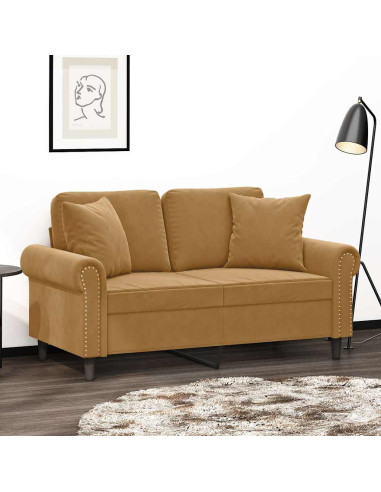 Cuscini Decorativi 2 pz Marrone 40x40 cm in Velluto