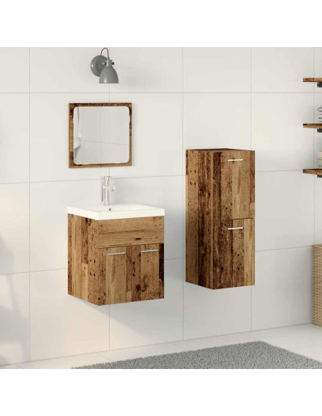 Set di mobili per il bagno 4 pz Legno vecchio 41 x 38,5 x 46 cm