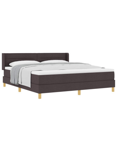 Letto a molle con materasso Marrone Scuro 200 x 180 cm Tessuto
