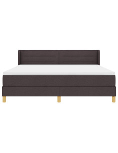 Letto a molle con materasso Marrone Scuro 200 x 180 cm Tessuto 2