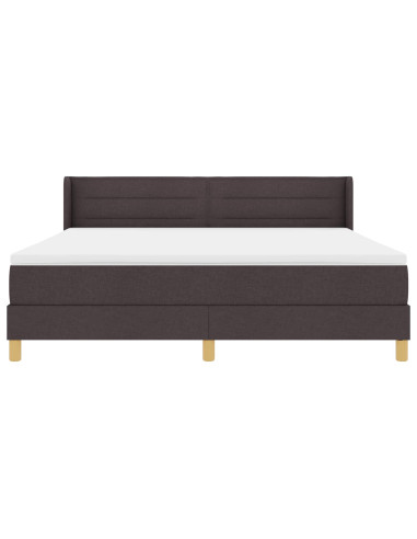 Letto a molle con materasso Marrone Scuro 200 x 180 cm Tessuto