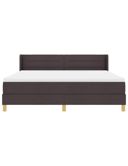 Letto a molle con materasso Marrone Scuro 200 x 180 cm Tessuto