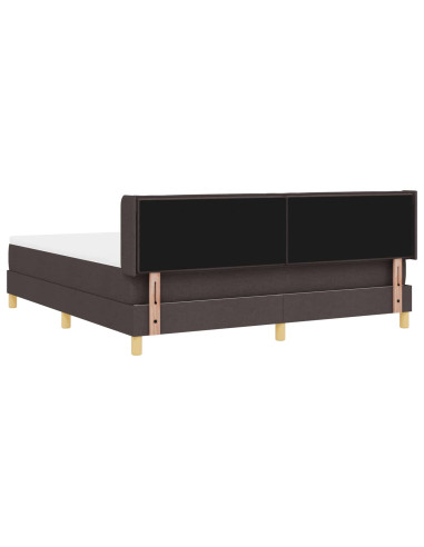 Letto a molle con materasso Marrone Scuro 200 x 180 cm Tessuto