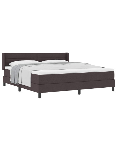 Letto a molle con testiera Marrone Scuro 200 x 180 cm Tessuto