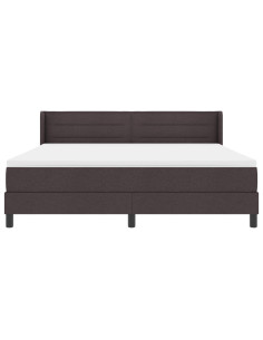 Letto a molle con testiera Marrone Scuro 200 x 180 cm Tessuto 2