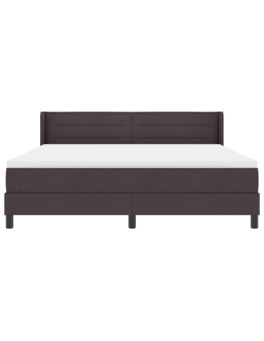 Letto a molle con testiera Marrone Scuro 200 x 180 cm Tessuto