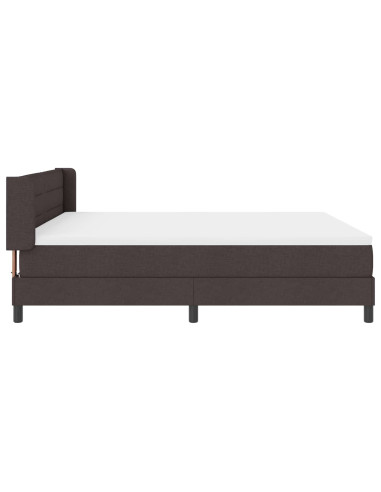 Letto a molle con testiera Marrone Scuro 200 x 180 cm Tessuto