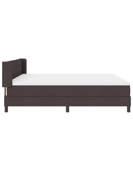 Letto a molle con testiera Marrone Scuro 200 x 180 cm Tessuto