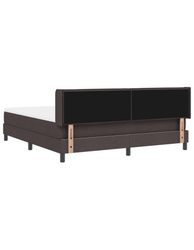 Letto a molle con testiera Marrone Scuro 200 x 180 cm Tessuto
