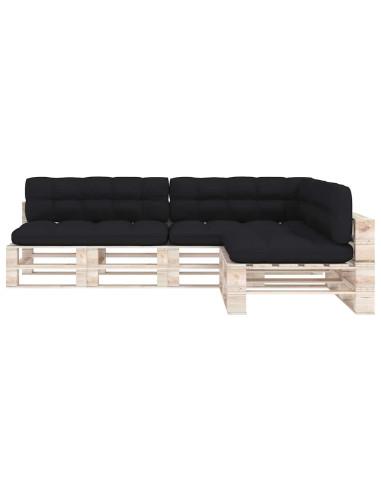 Cuscini per Divano su Pallet 7 pz Neri