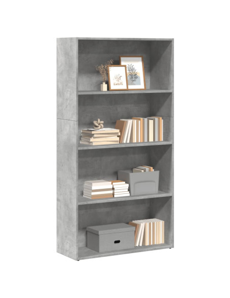 Libreria Grigio Cemento 80x30x152 cm in Legno Multistrato