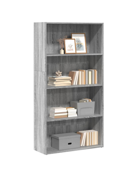 Libreria Grigio Sonoma 80x30x152 cm in Legno Multistrato