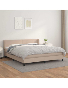Giroletto a Molle con Materasso Cappuccino 160x200cm Similpelle