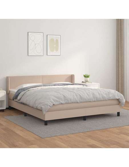 Giroletto a Molle con Materasso Cappuccino 160x200cm Similpelle