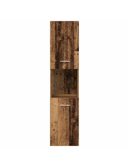 Set Mobili da Bagno 4 pz Legno Antico in Legno Multistrato