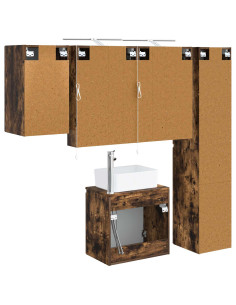 Set di Armadi da Bagno 5 pcs Rovere Fumo 50 x 14,5 x 70 cm