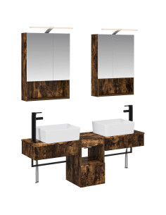 Set di Armadi da Bagno 5 pcs Rovere Fumo 50 x 14,5 x 70 cm
