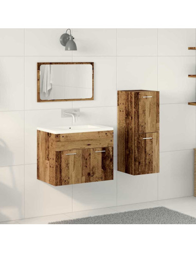 Set di mobili per il bagno 3 pz Legno vecchio 60 x 38,5 x 46 cm