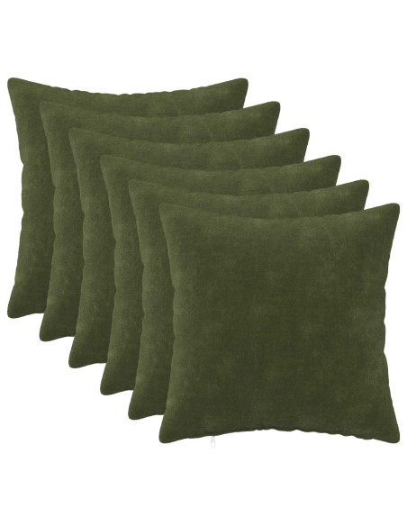 Federa 6 pcs HEERLEN Verde 50 x 50 cm Fleece in microfibra