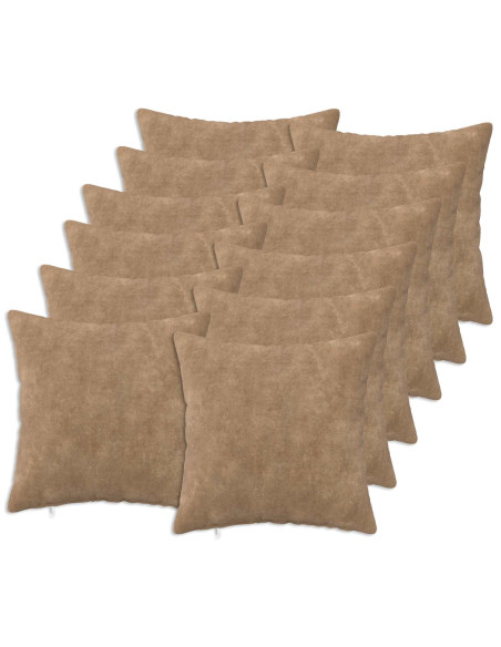 Federa 12 pcs HEERLEN Tortora 45 x 45 cm Fleece in microfibra