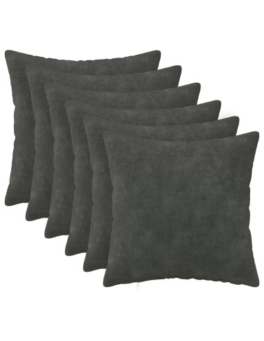 Federa 6 pcs HEERLEN Antracite 50 x 50 cm Fleece in microfibra