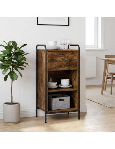 Credenza Rovere Fumo 97 x 33 x 81 cm Legno ingegnerizzato