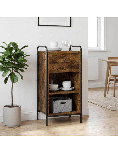 Credenza Rovere Fumo 97 x 33 x 81 cm Legno ingegnerizzato