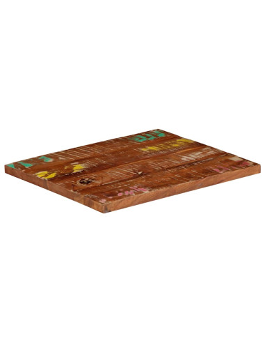 Piano Tavolo 60x50x2,5 cm Rettangolare in Massello di Recupero
