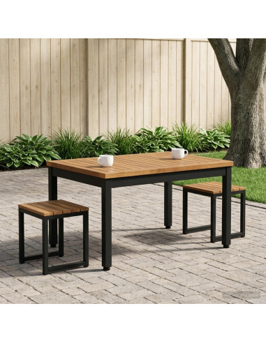 Tavolino da salotto Naturale e Nero 49 x 68,5 x 36 cm
