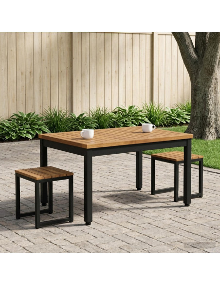 Tavolino da salotto Naturale e Nero 49 x 68,5 x 36 cm