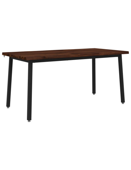 Tavolo da pranzo con bordo vivo 140 x 90 x 75 cm Marrone Scuro