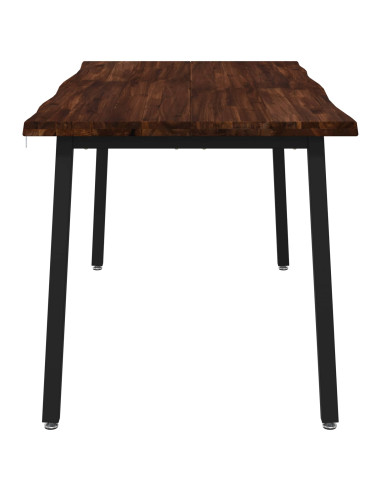 Tavolo da pranzo con bordo vivo 140 x 90 x 75 cm Marrone Scuro