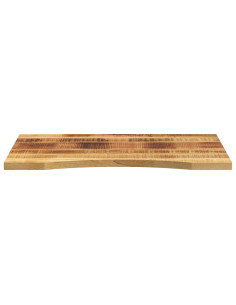 Piano Scrivania con Curva 100x50x2,5cm Massello Grezzo di Mango 2