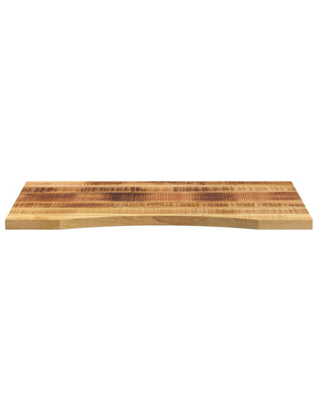 Piano Scrivania con Curva 100x50x2,5cm Massello Grezzo di Mango