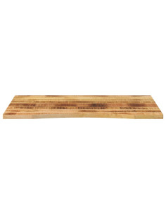 Piano Scrivania con Curva 100x80x2,5cm Massello Grezzo di Mango 2