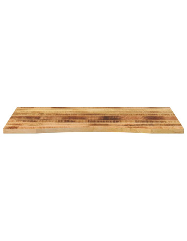 Piano Scrivania con Curva 100x80x2,5cm Massello Grezzo di Mango