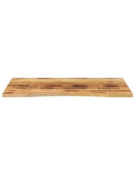 Piano Scrivania con Curva 100x80x2,5cm Massello Grezzo di Mango