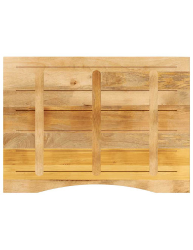 Piano Scrivania con Curva 100x80x2,5cm Massello Grezzo di Mango