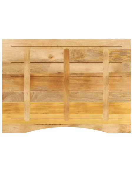 Piano Scrivania con Curva 100x80x2,5cm Massello Grezzo di Mango