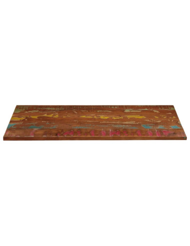 Piano Tavolo 140x50x2,5 cm Rettangolare in Massello di Recupero