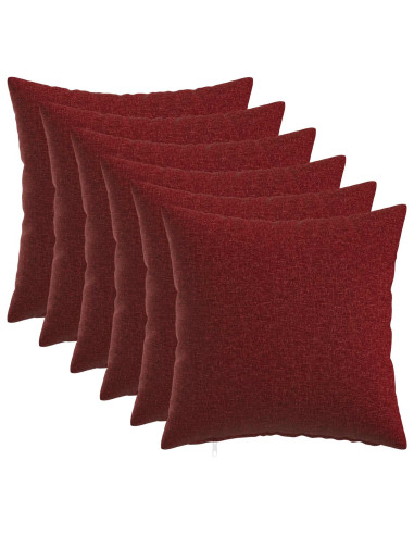 Federa 6 pz HEERLEN Rosso Vino 40 x 40 cm Tessuto