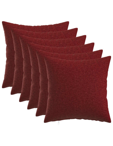 Federa 6 pz HEERLEN Rosso Vino 40 x 40 cm Tessuto