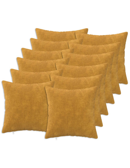 Federa 12 pcs HEERLEN Giallo 40 x 40 cm Fleece in microfibra