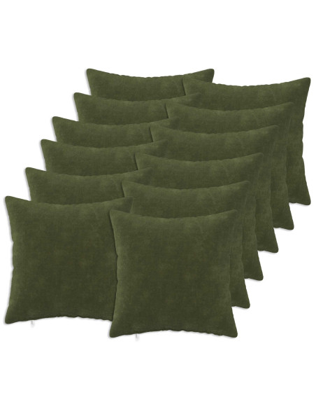 Federa 12 pcs HEERLEN Verde 40 x 40 cm Fleece in microfibra