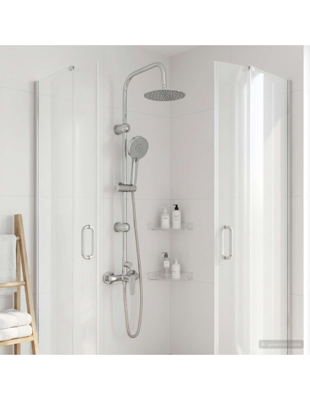 Sistema Doccia Cromato Acciaio Inox 21 x 48 x 112 cm