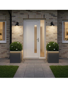 Fioriera da giardino con LED 2 pz Antracite 40 x 40 x 40 cm