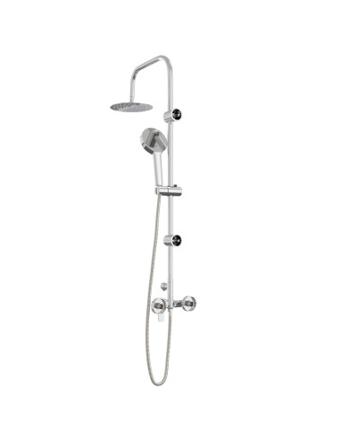 Sistema Doccia Cromato Acciaio Inox 21 x 48 x 112 cm